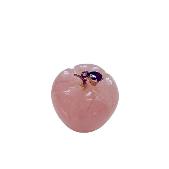 Jewelry - Vintage Rose Quart Apple Pendant. EUC
